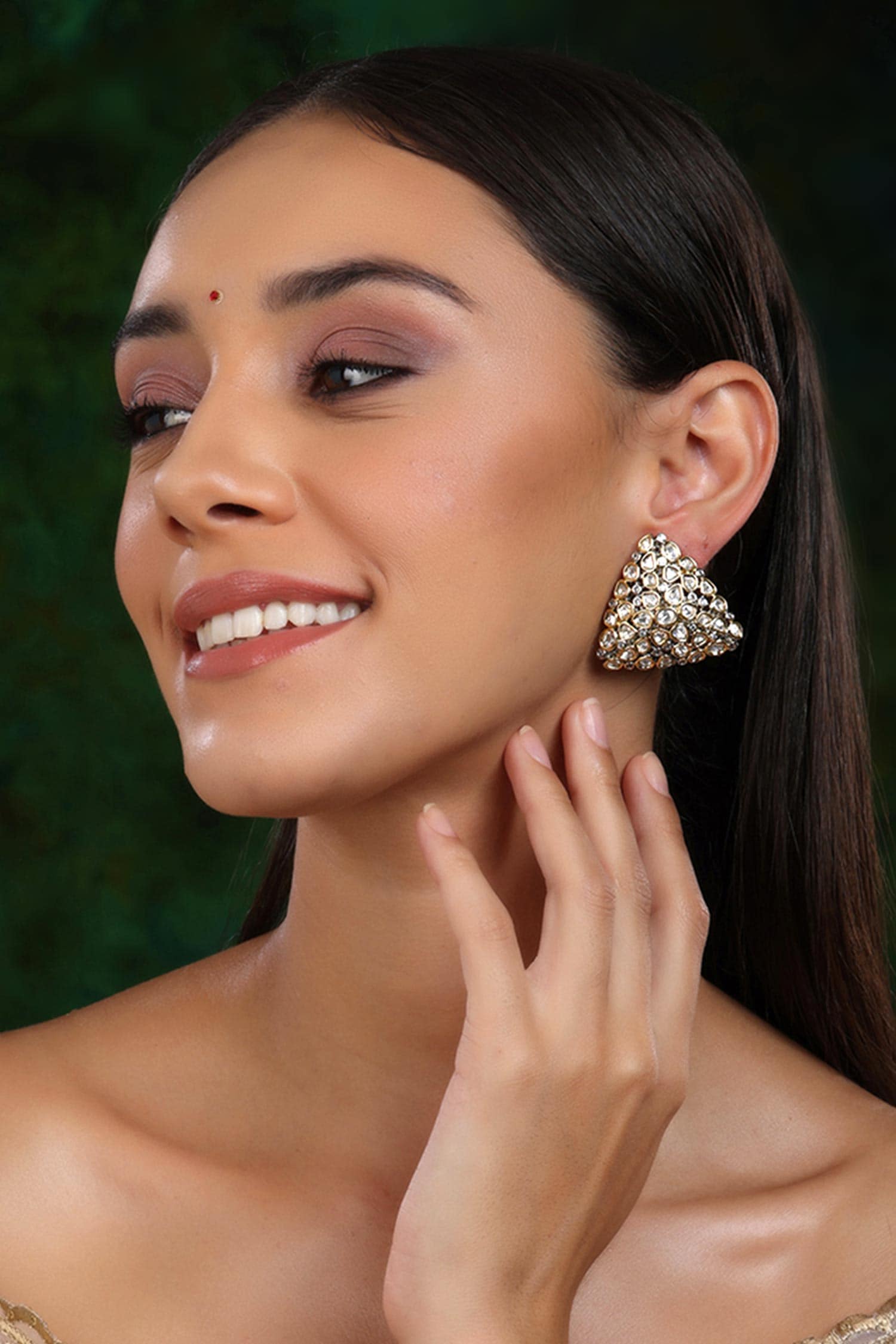 Kundan Prism Dual Toned Studs 