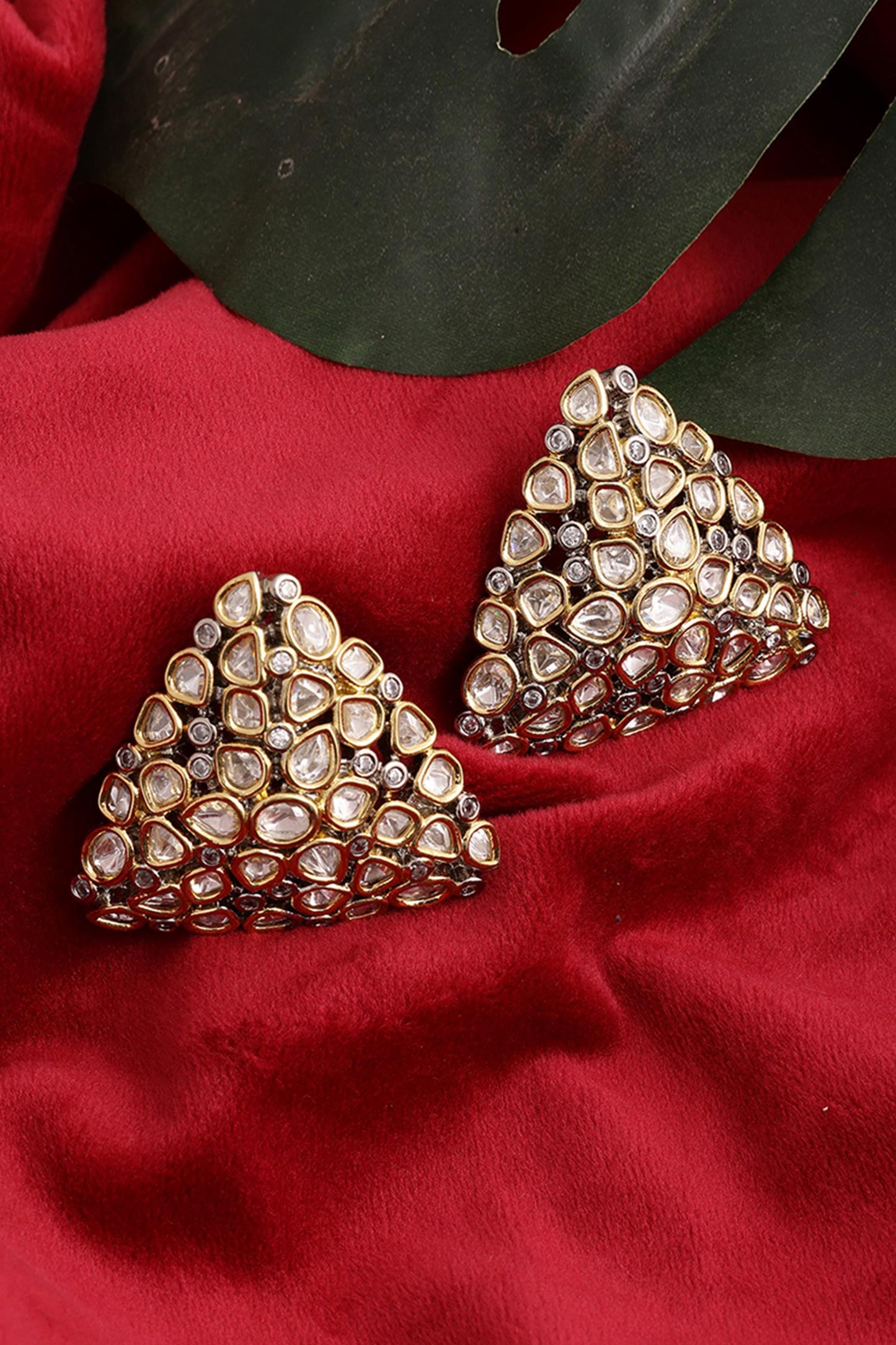 Kundan Prism Dual Toned Studs 