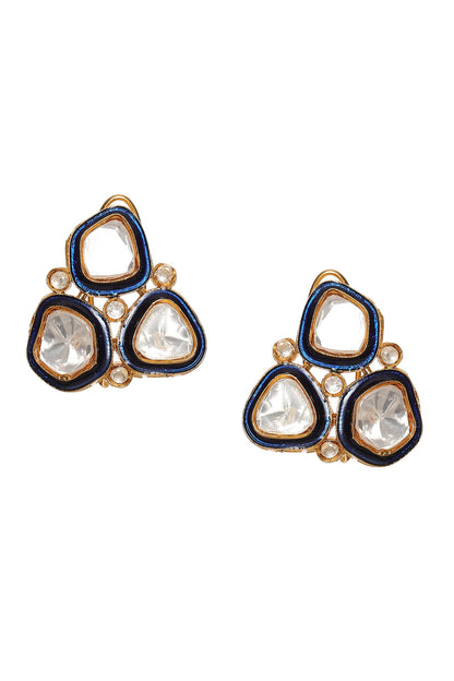 Kundan & Meenakari Droplet Studs 