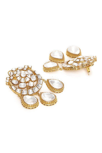 Noor Chand Dewdrop Kundan Earrings 