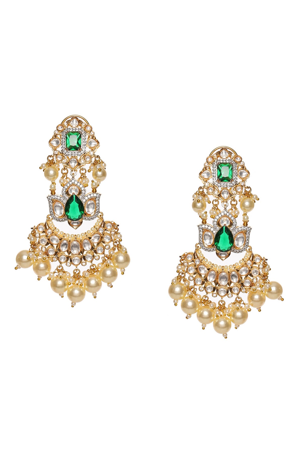 Bahara Chand Dewdrop Kundan Earrings 