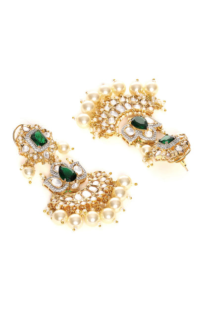 Bahara Chand Dewdrop Kundan Earrings 