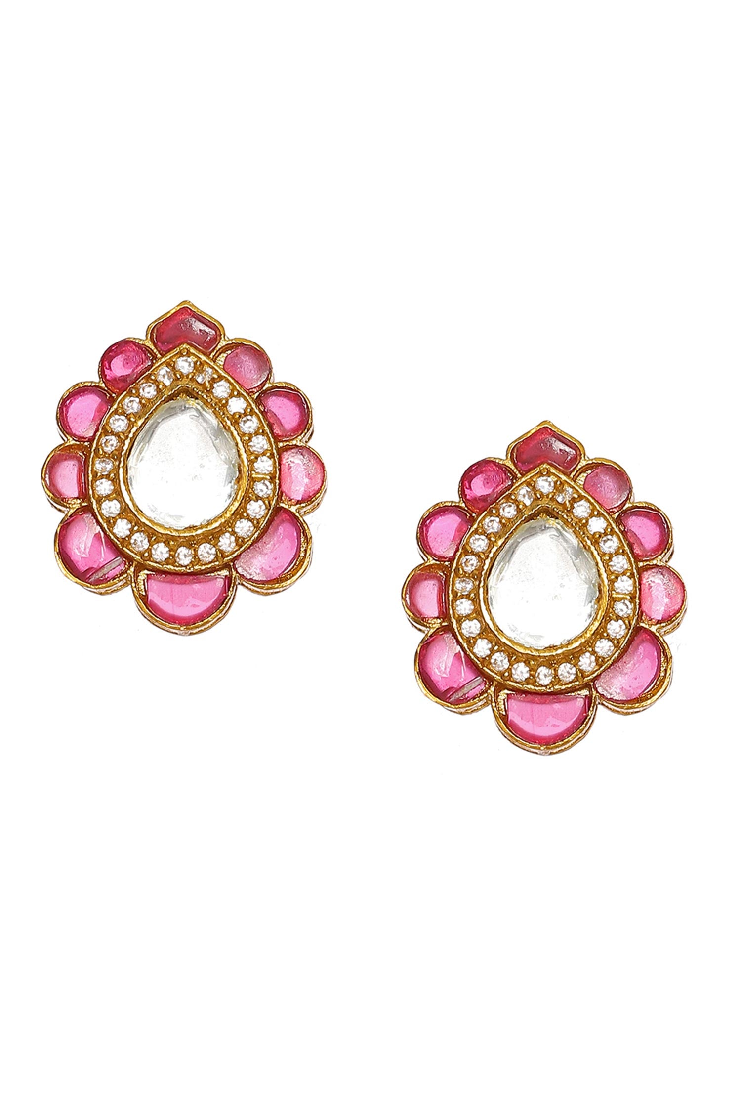 Kundan & Stone Embellished Ornate Studs 