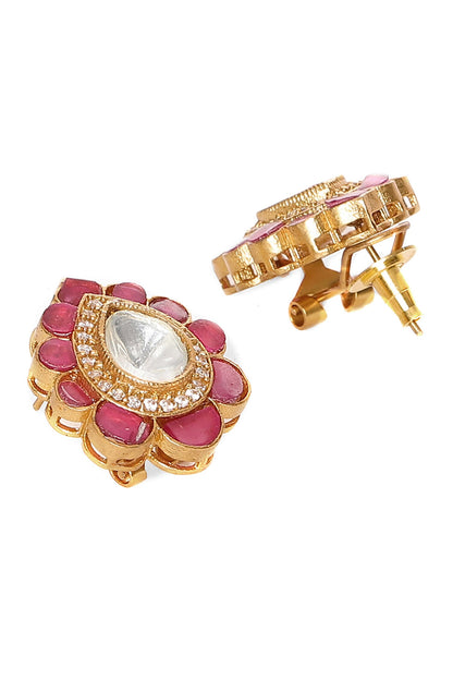 Kundan & Stone Embellished Ornate Studs 