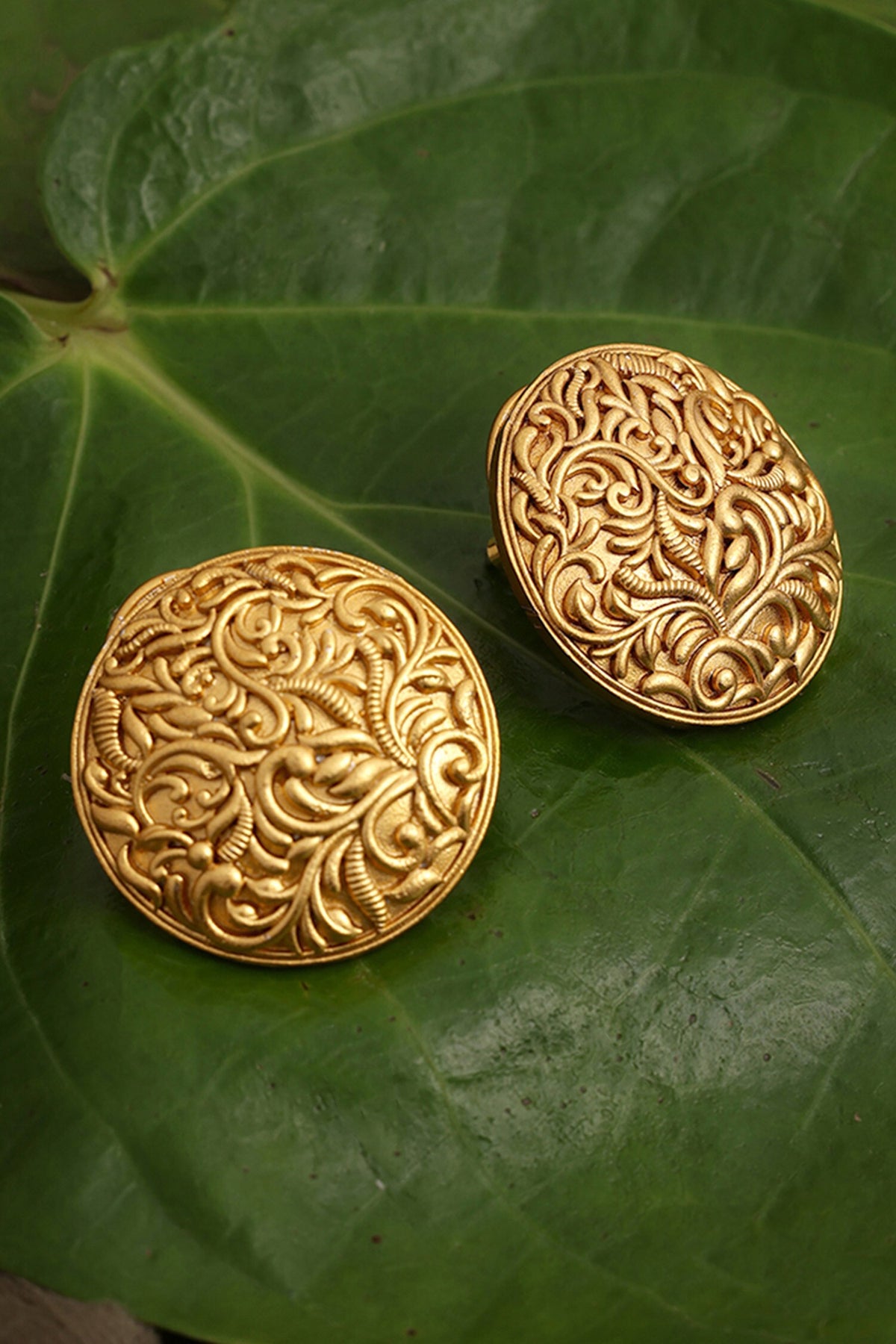 Vine Bloom Carved Studs 