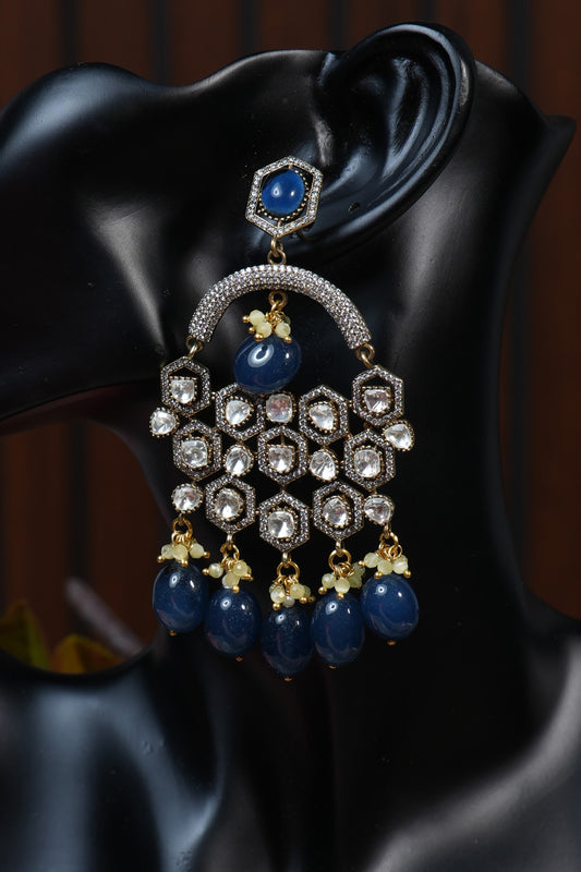 Stone Geometric Embellished Earrings 