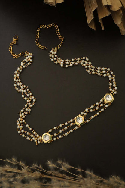 Kundan Pearl Head Band 