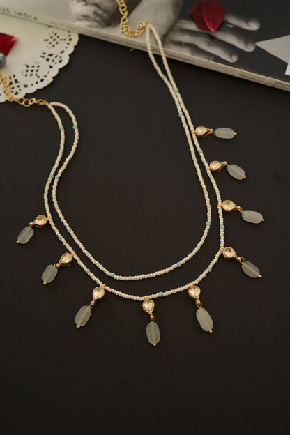 Kundan Stone Drop Necklace 