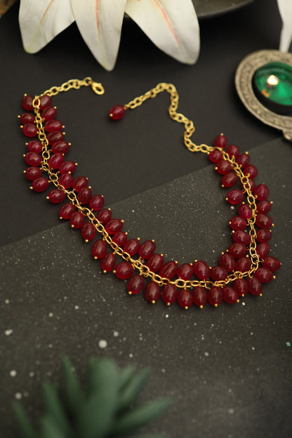 Stone Tassel Necklace 