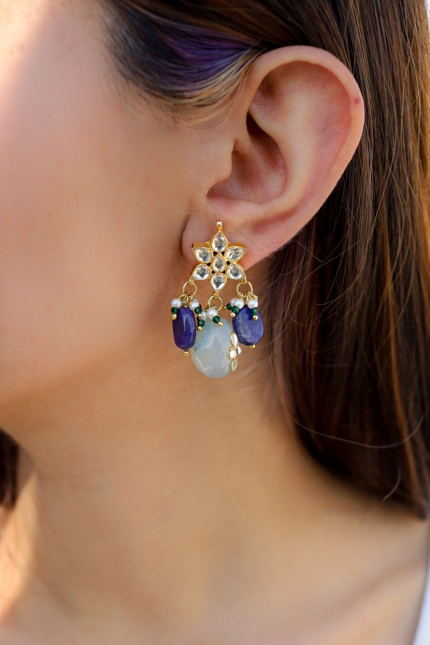 Floral Kundan Earrings 