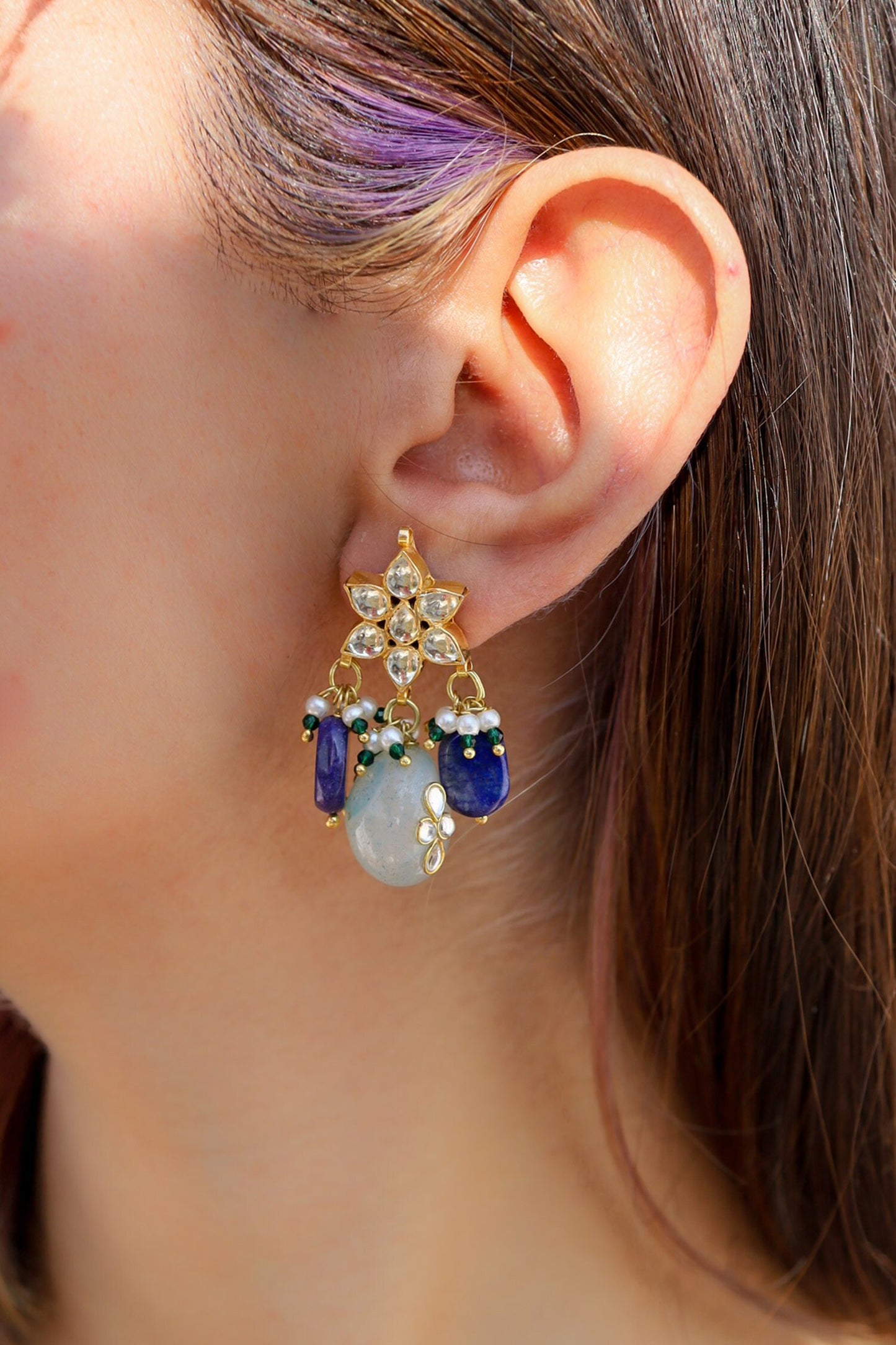 Floral Kundan Earrings 