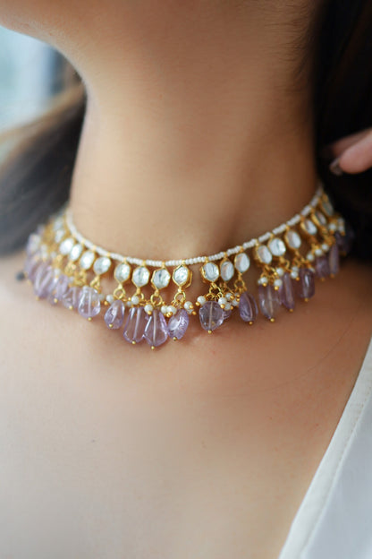 Kundan Stone Tassel Choker 