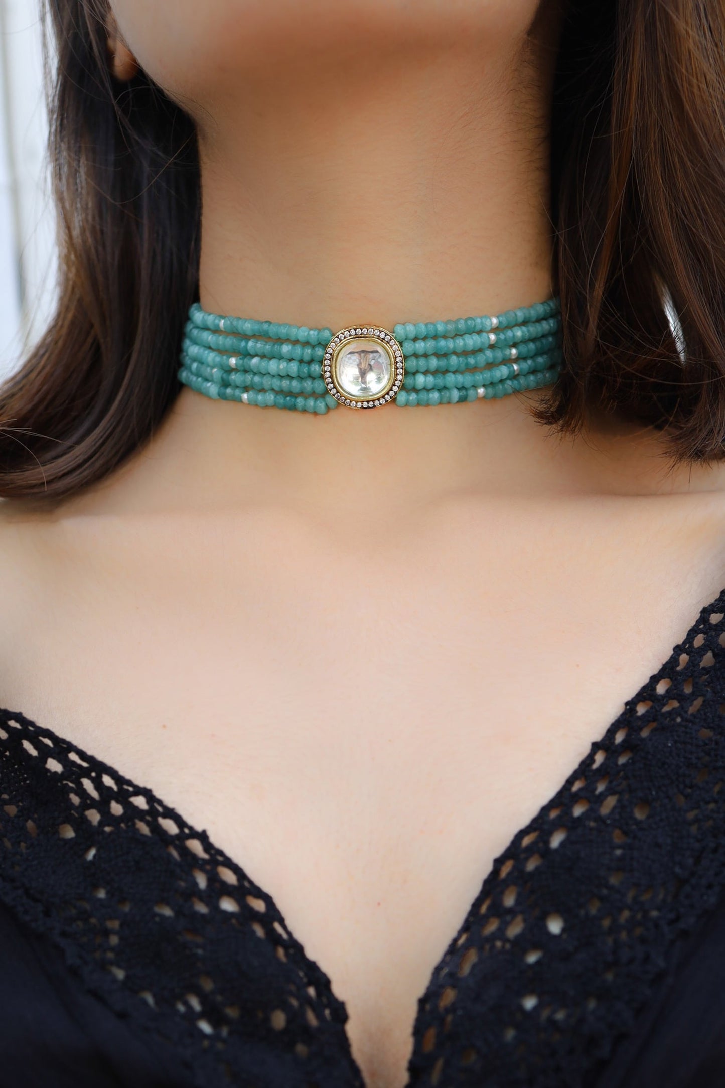 Kundan Onyx Choker 