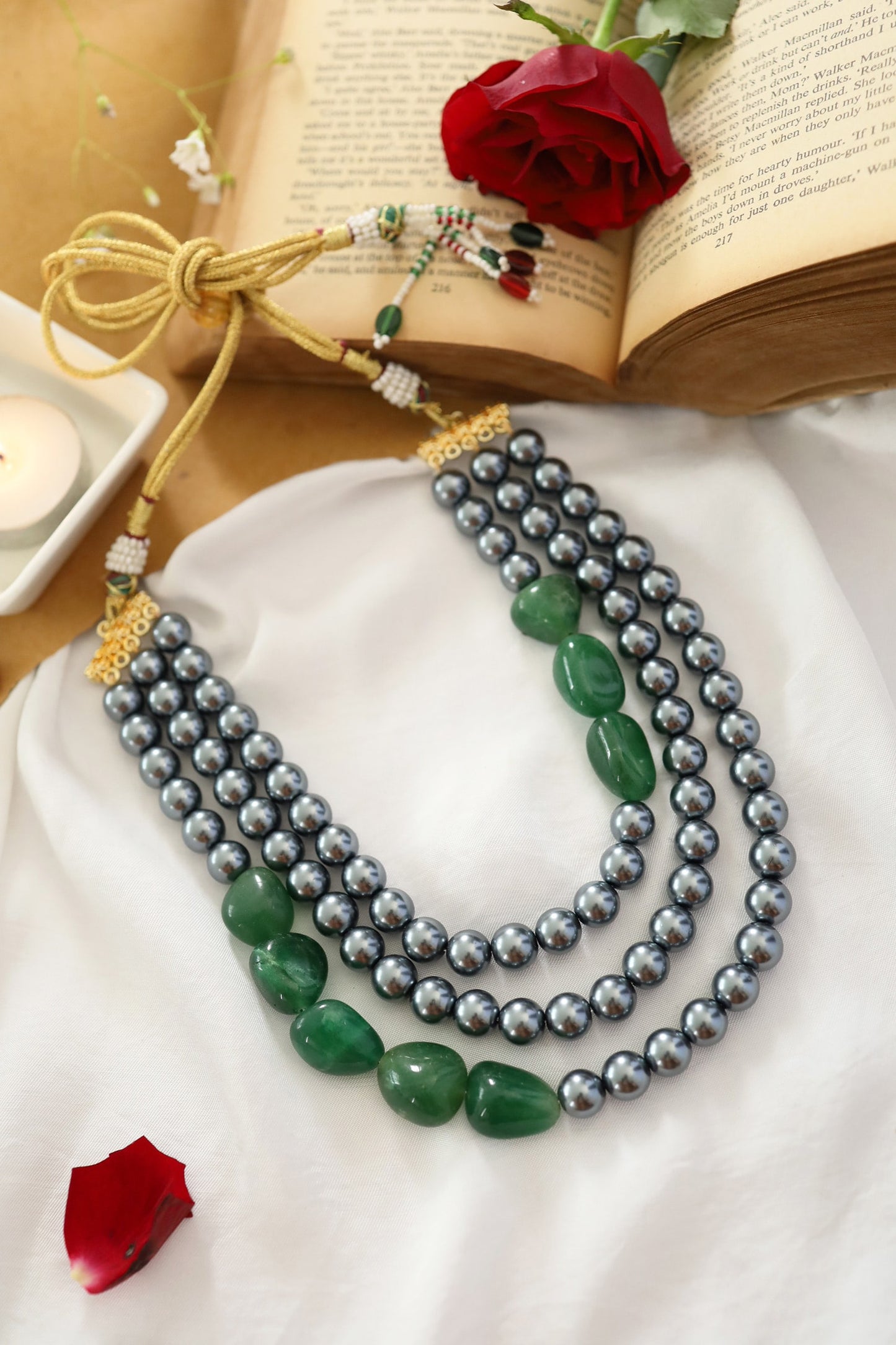 Stone Pearl Layered Necklace 