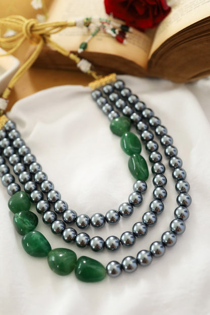 Stone Pearl Layered Necklace 