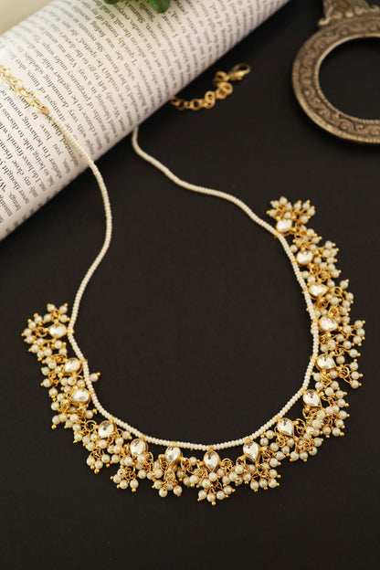 Kundan Drop Tassel Necklace 