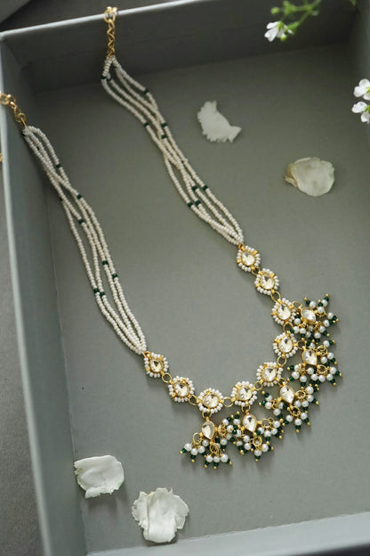 Kundan Pearl Tassel Necklace 