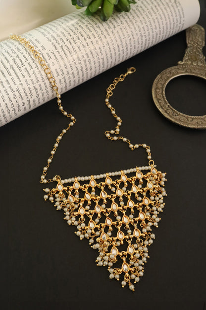 Kundan Pearl Drop Necklace 