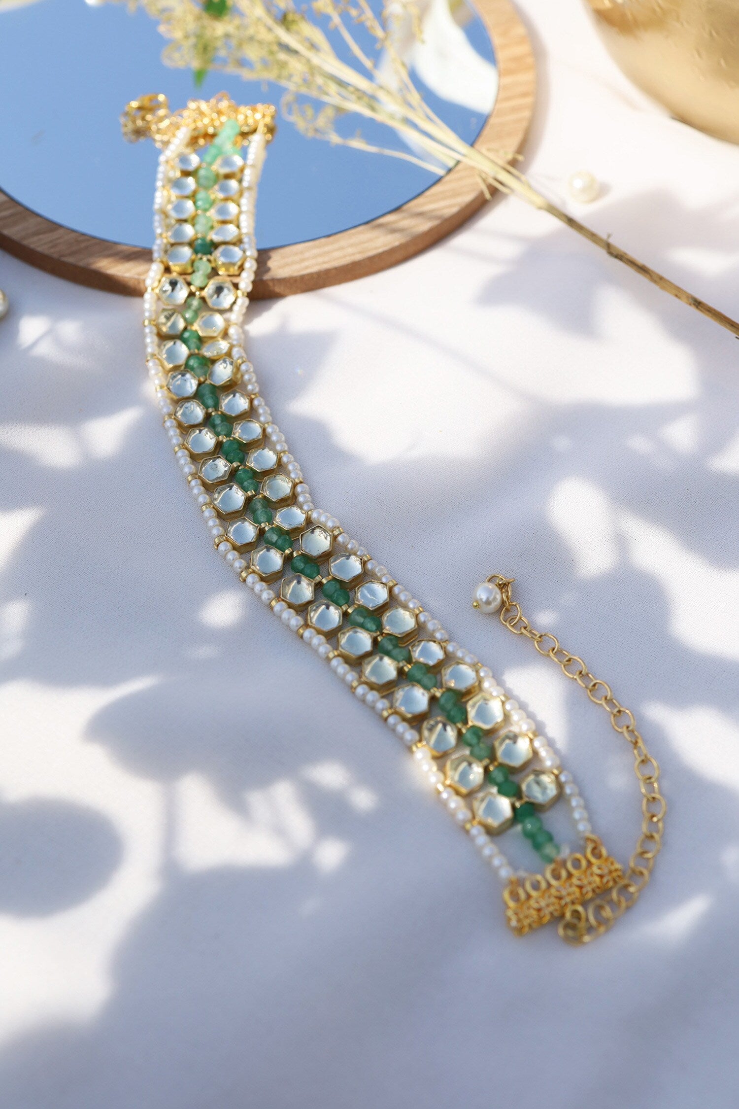 Kundan Onyx Layered Choker 