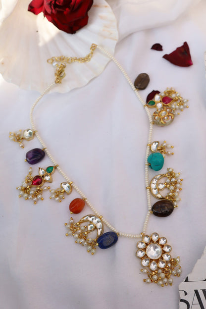 Kundan Stone Tassel Necklace 