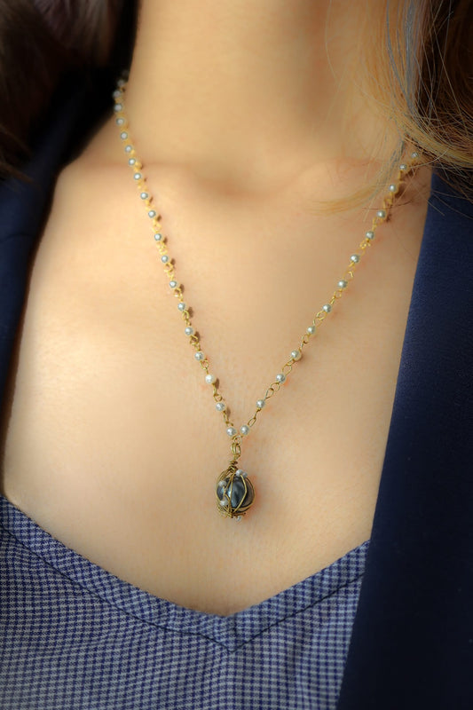 Stone Drop Pendant Chain 