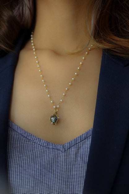 Stone Drop Pendant Chain 