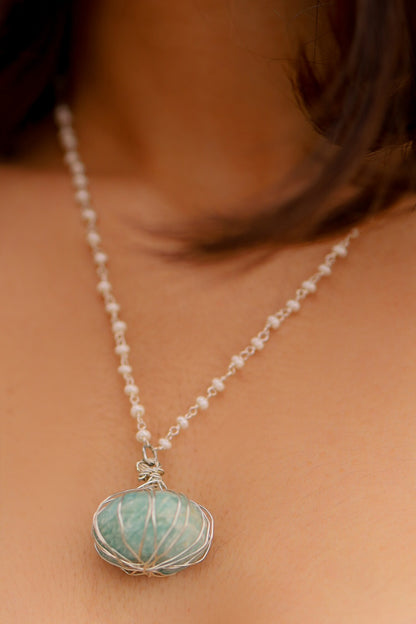 Stone Drop Pendant Chain 