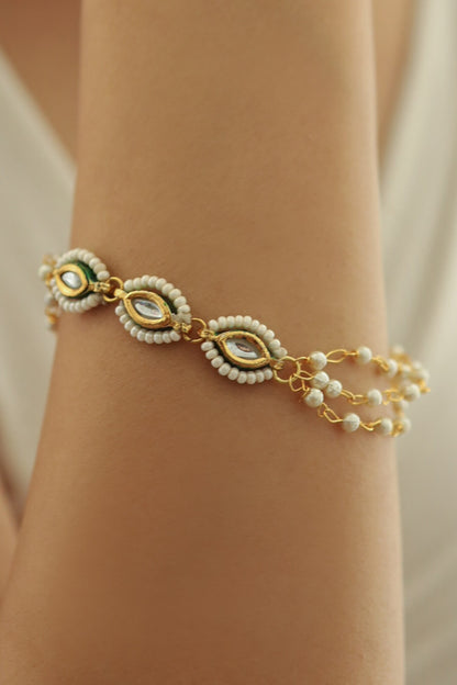 Pearl & Kundan Embellished Bracelet 