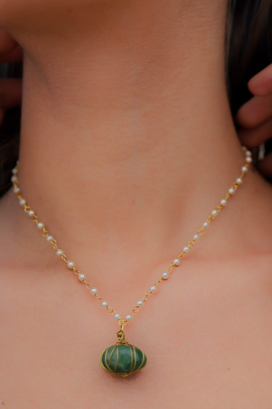 Stone Drop Embellished Pendant Chain 