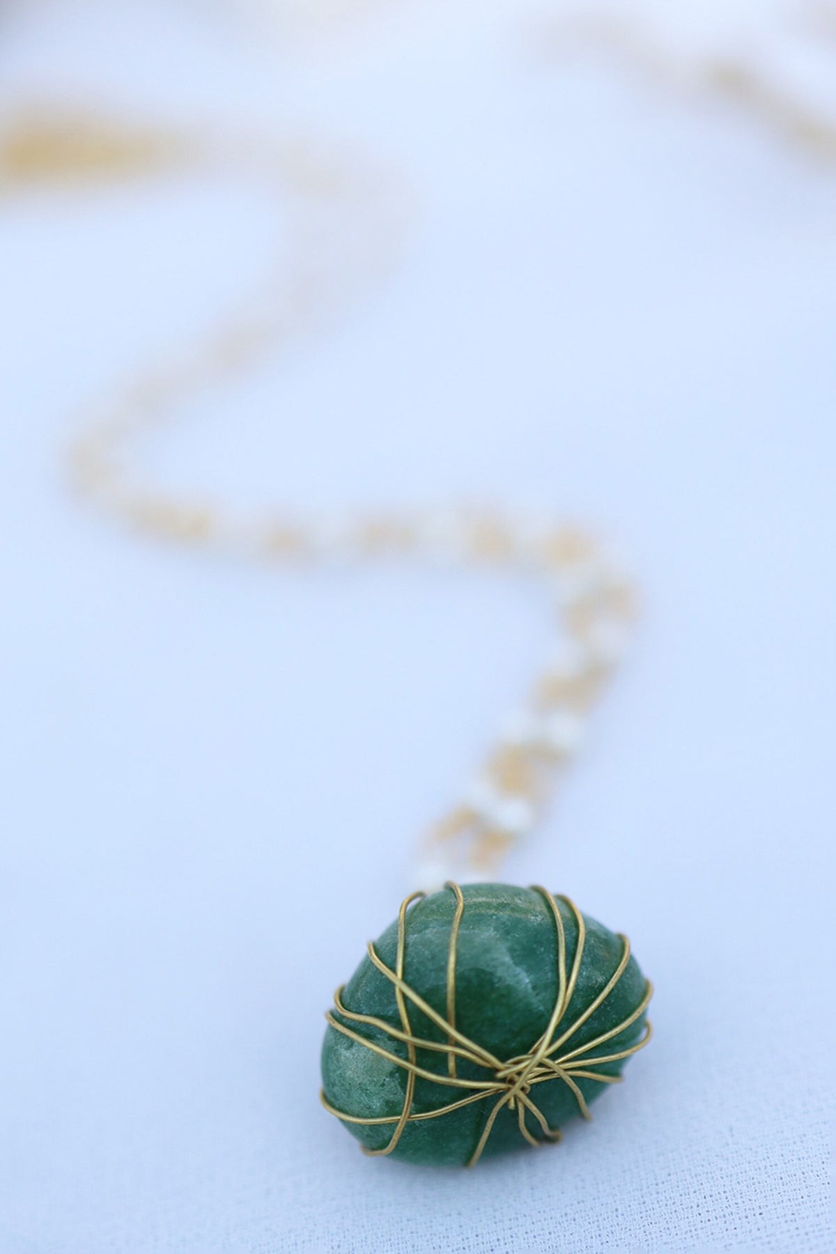 Stone Drop Embellished Pendant Chain 