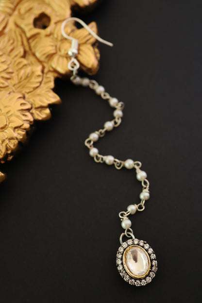Polki & Cubic Zirconia Embellished Maangtikka 