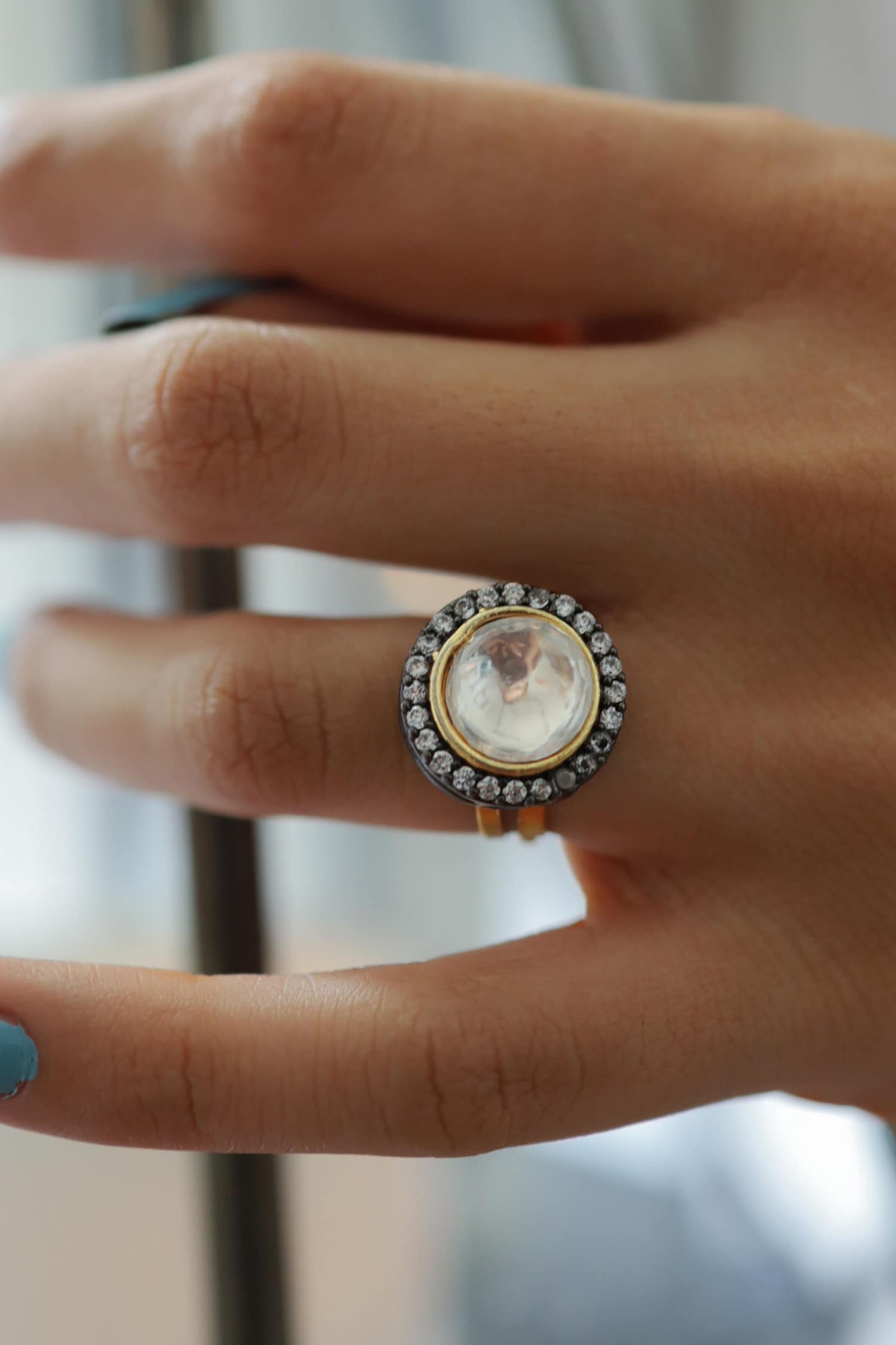 Polki & Kundan Embellished Ring 