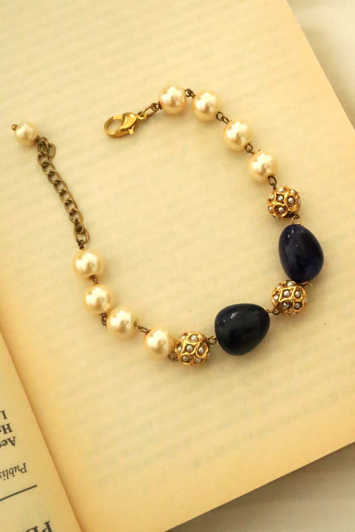 Stone & Pearl Embellished Bracelet 