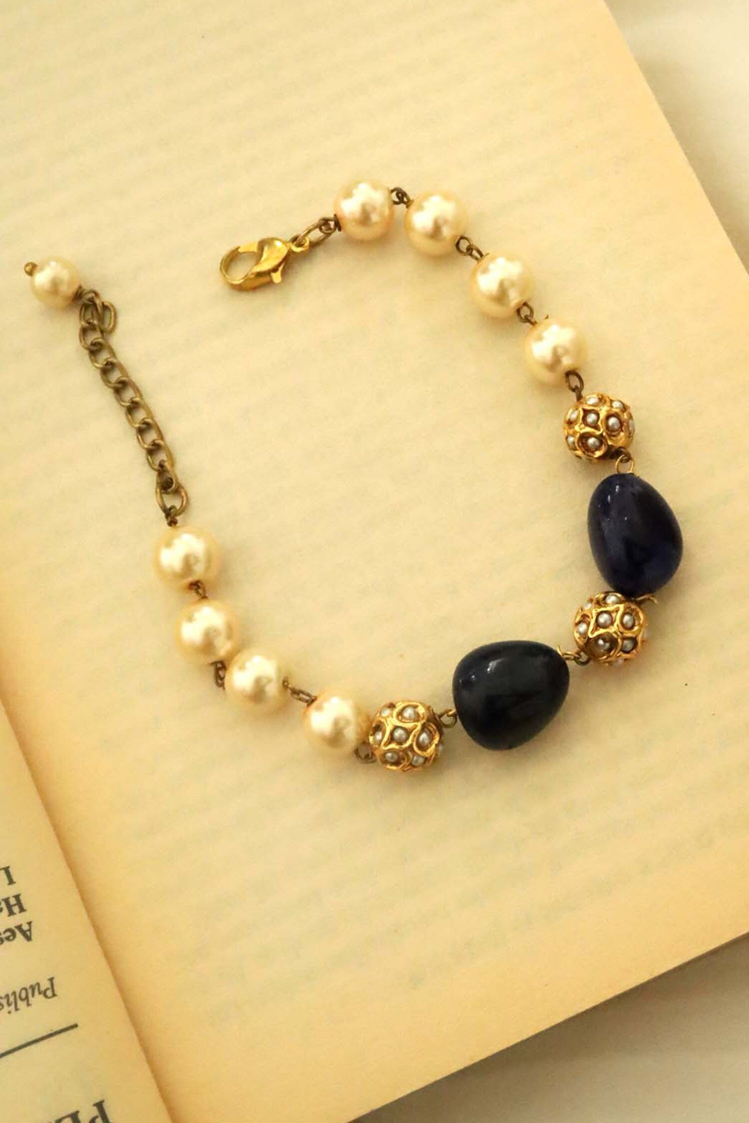 Stone & Pearl Embellished Bracelet 