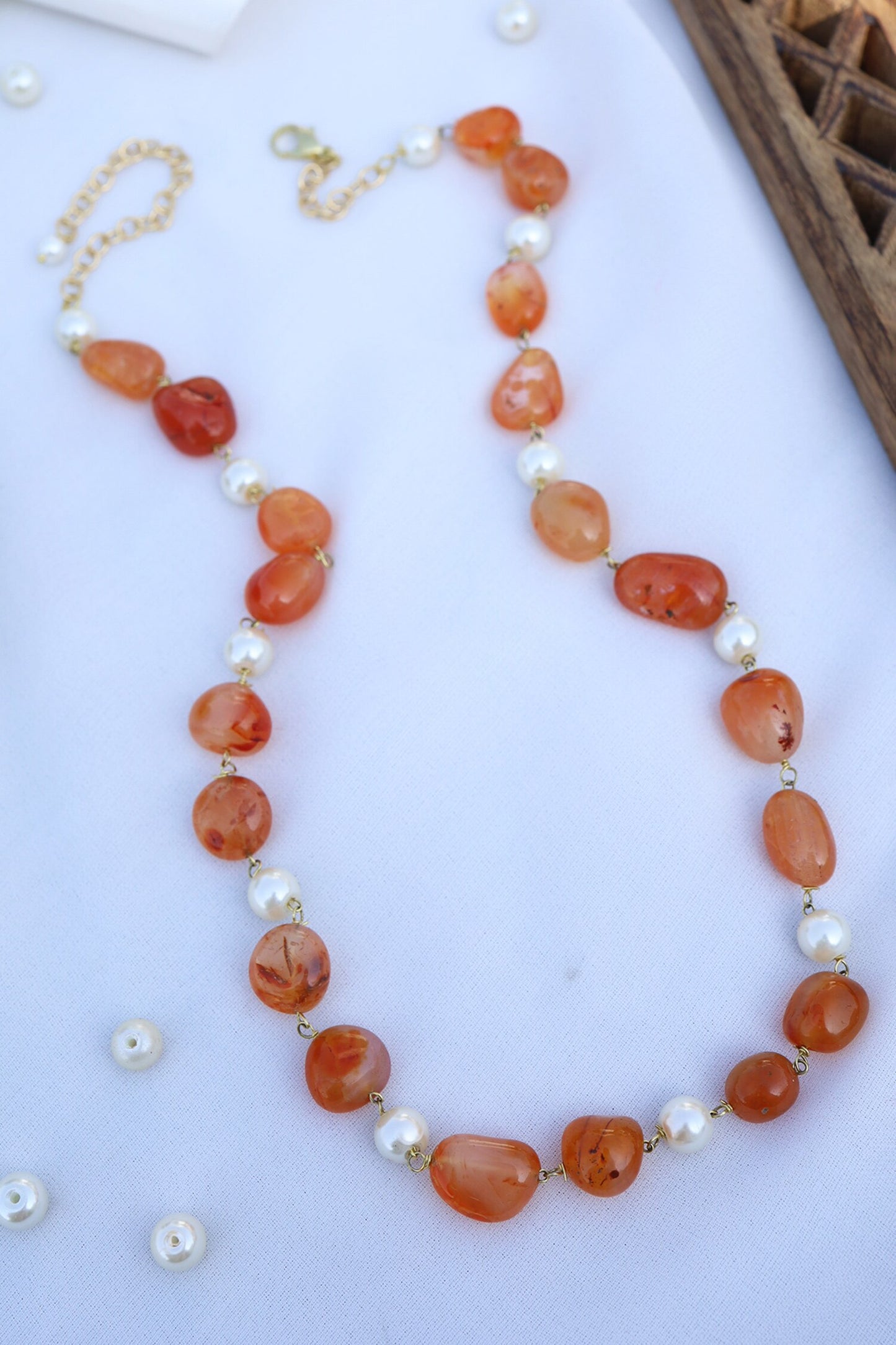 Natural Stone Embellished Necklace 