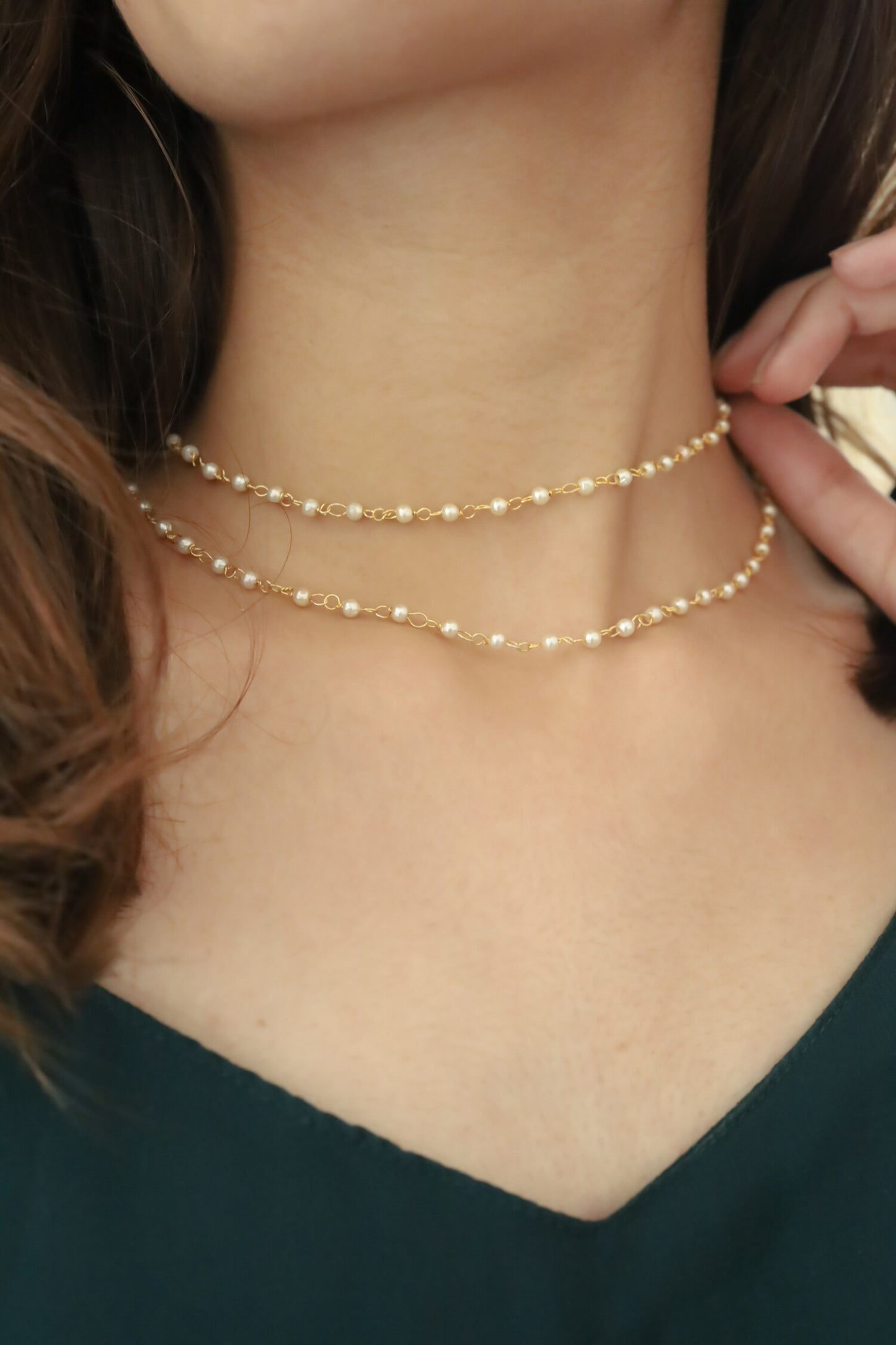 Pearl Embellished Layered Necklace 