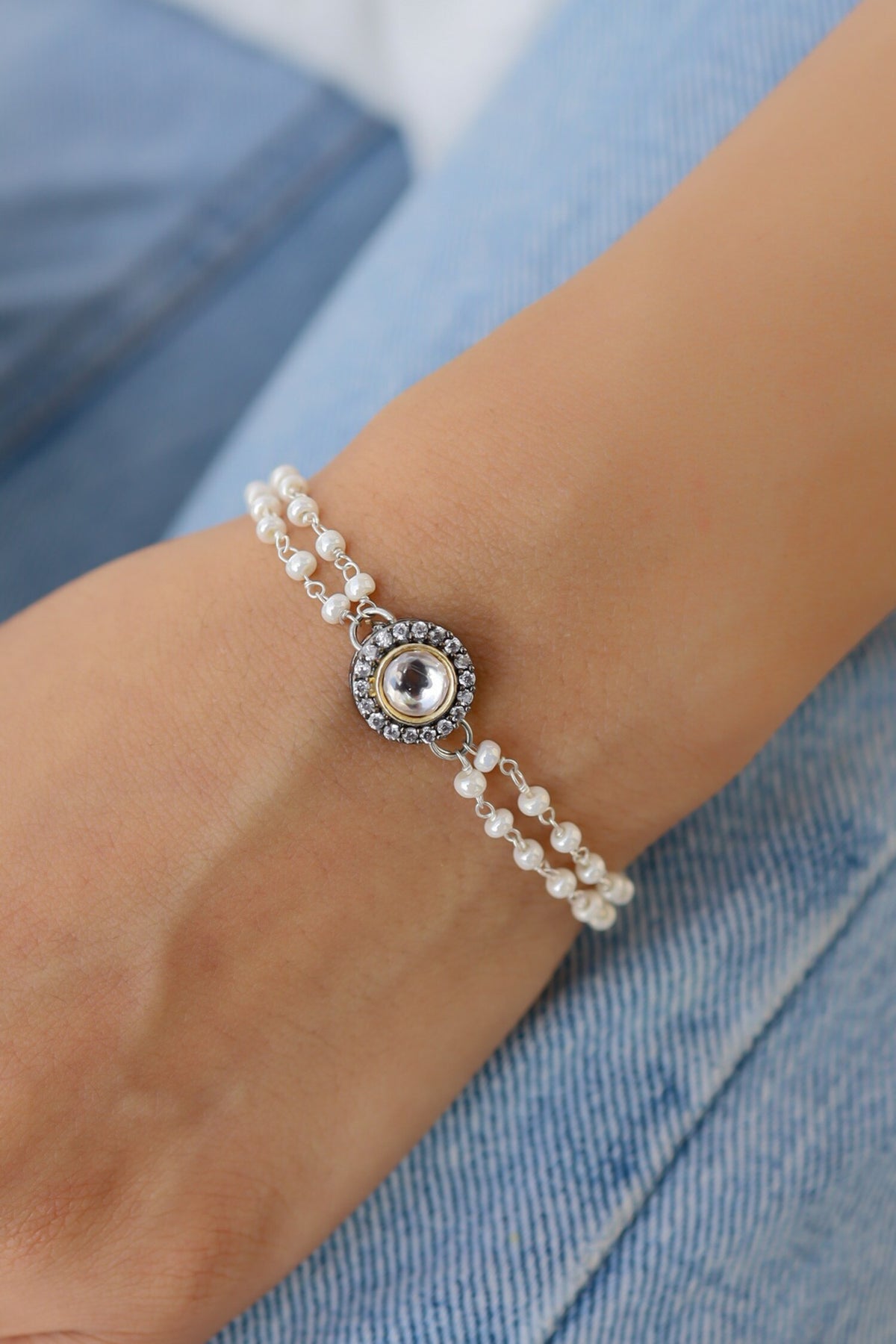 Polki & Pearl Embellished Bracelet 