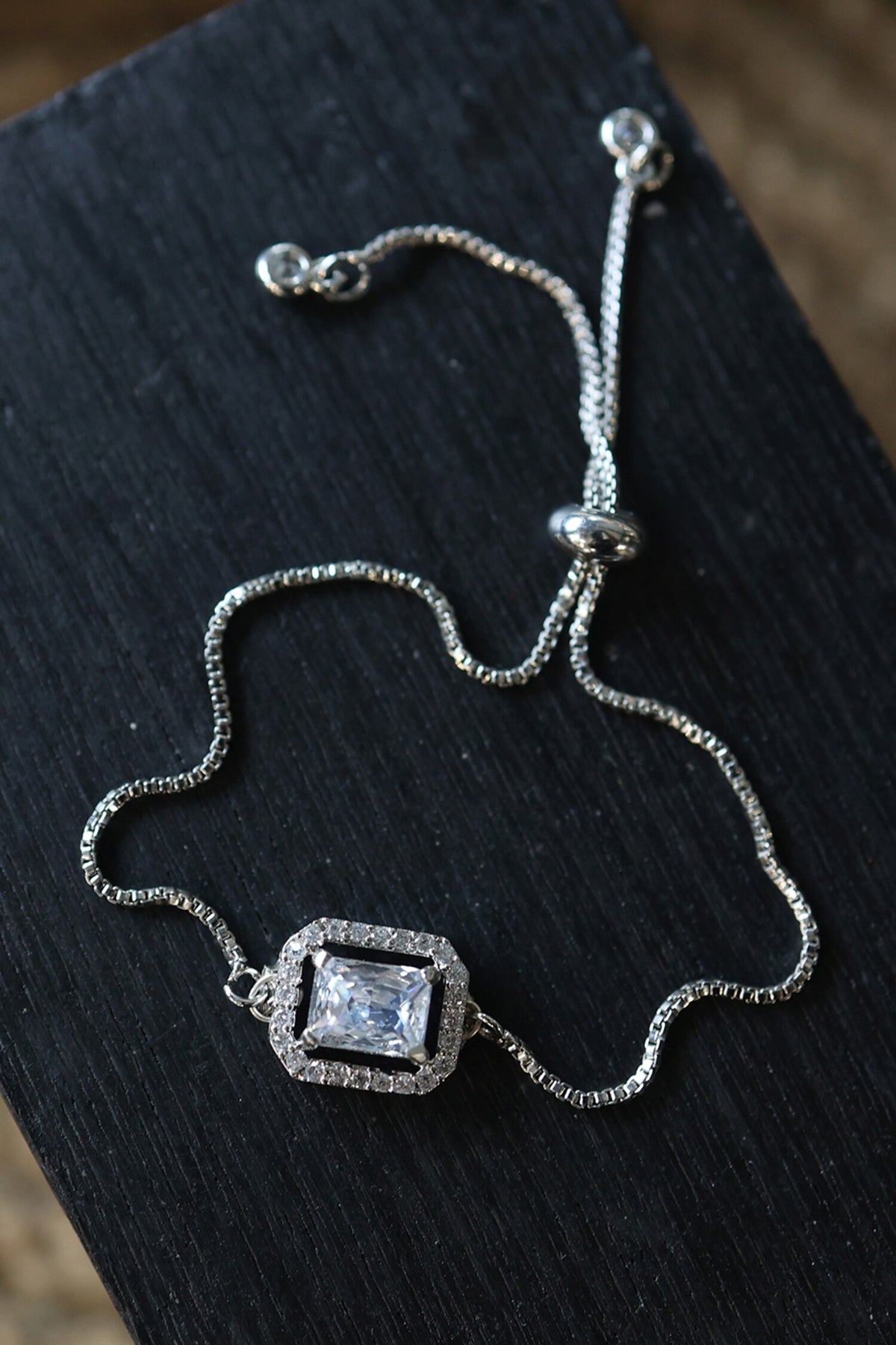 Faux Diamond Embellished Bracelet 