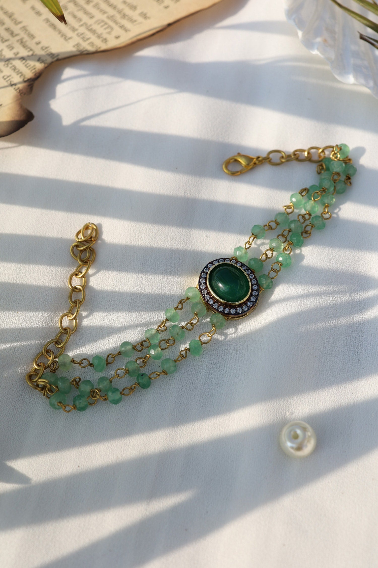 Onyx Stone Studded Bracelet 