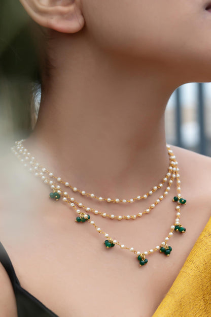 Pearl Studded Layered Necklace 