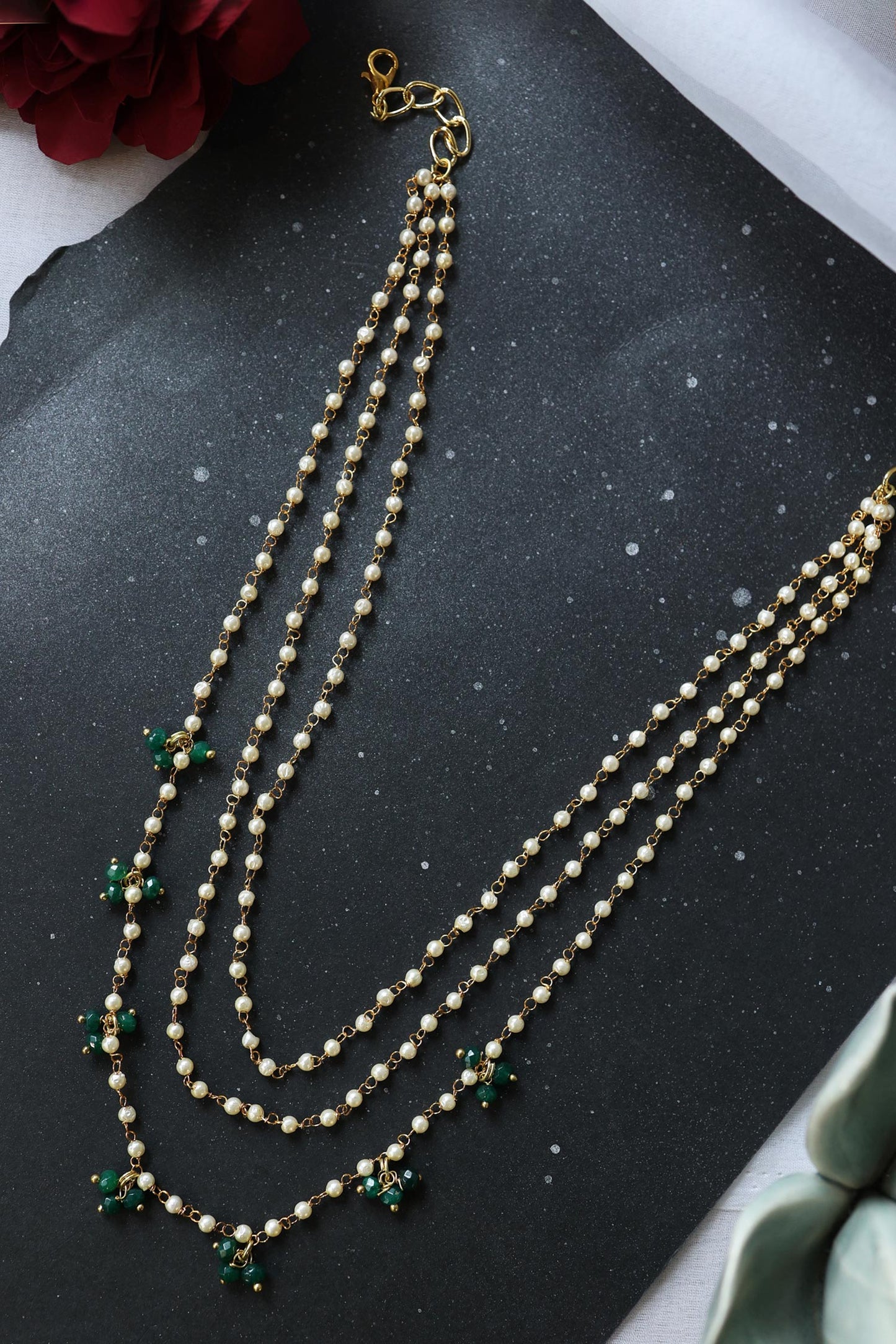 Pearl Studded Layered Necklace 