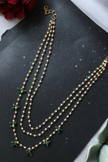 Pearl Studded Layered Necklace 