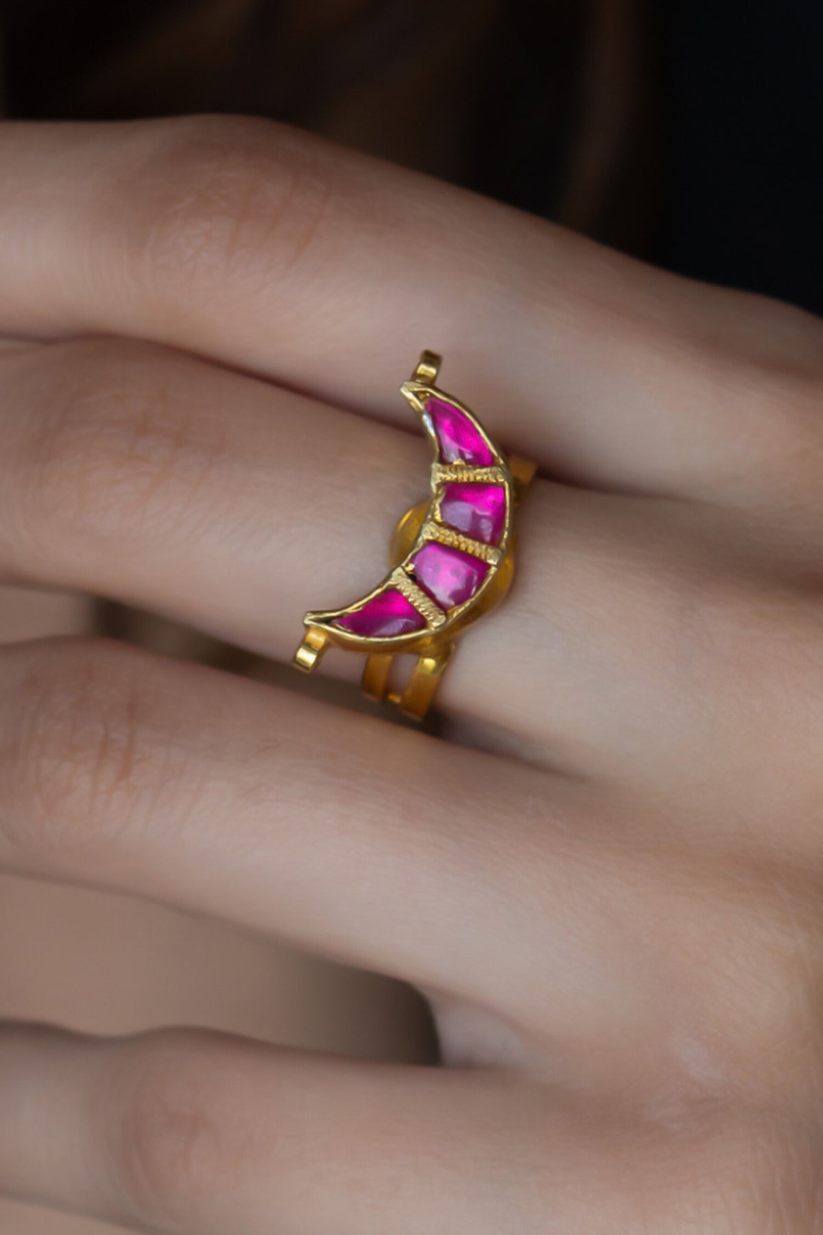 Half Crescent Shaped Ring 