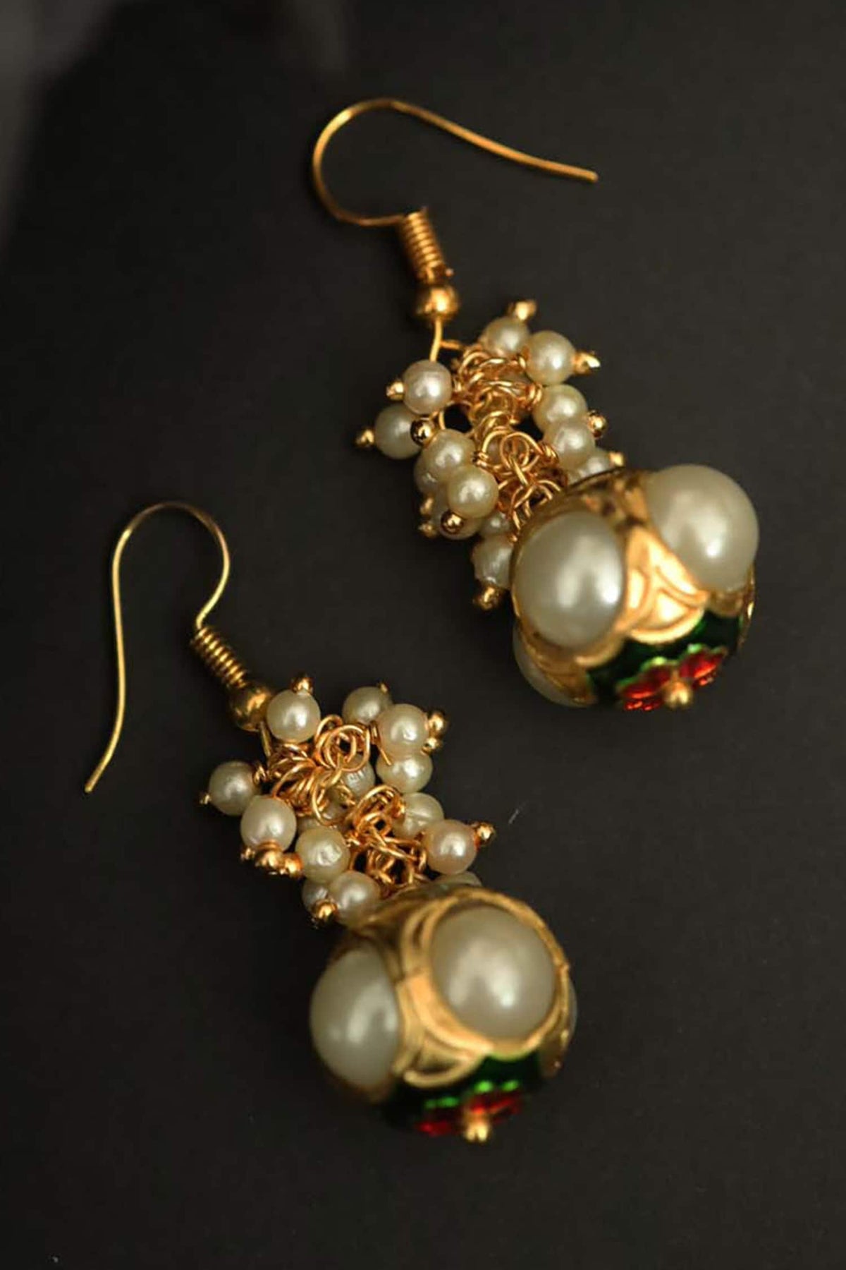 Glory Pearl Ball Embellished Drop Earrings 