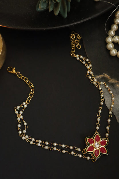 Floral Kundan Choker Necklace 