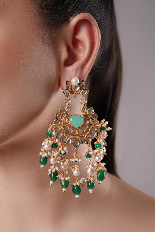 Gold Plated Kundan Danglers 