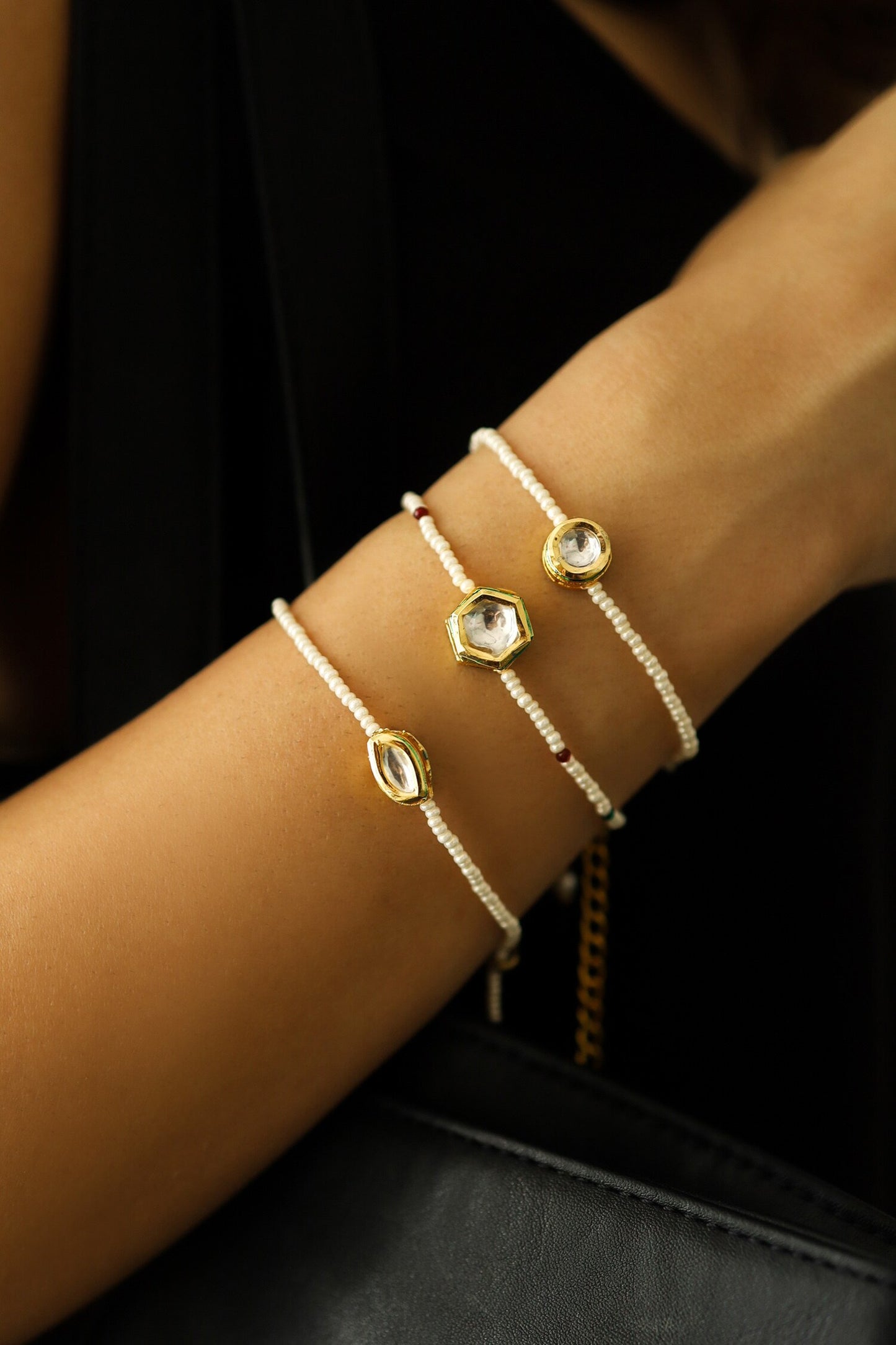 Pearl Embellished Bracelet - Single Pc 