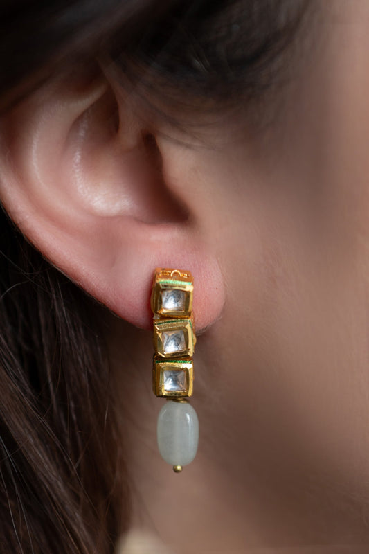 Quad Vine Kundan Embellished Drop Earrings 