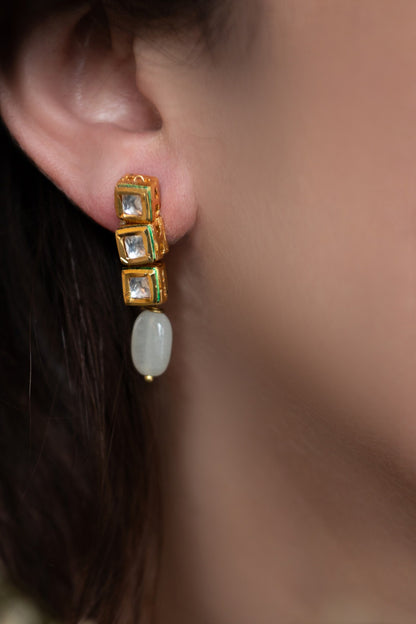 Quad Vine Kundan Embellished Drop Earrings 