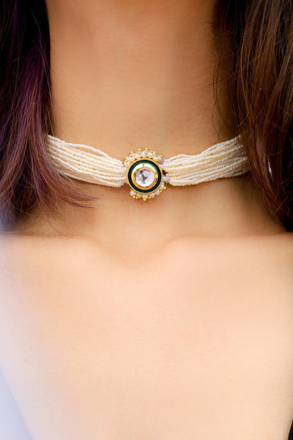 Kundan Pearl Multi Choker 